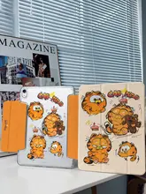 アクリル製 カートゥーンアニメ猫デザインのタブレット用保護ケース【iPad Air6・Huawei MatePad 11.5s対応】