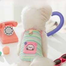 カラフルストライプの小型犬用ハーネス【春夏用・かわいいデザイン】