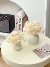 ミニ花瓶 陶製 リビング装飾 フェイクフラワー シンプル
