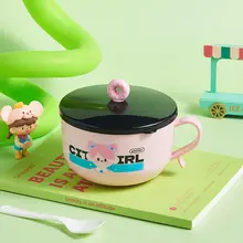 可愛いデザインの蓋付きインスタ映えラーメンボウル【家庭用・ユニークスタイル】