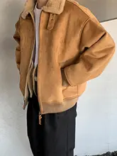 極上の柔らかさのシープスキン風ジャケット【メンズ・冬用・レトロ・厚手・保温】