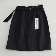 エレガントなデザイン！Aラインスカート【ウエストベルト付き・スリット仕様・春夏用】（セットアップ対応）