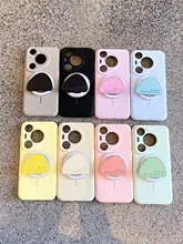 華為Pura80Pro対応 液体シリコンスマホケース【インスタ風・マグネットスタンド・耐衝撃】