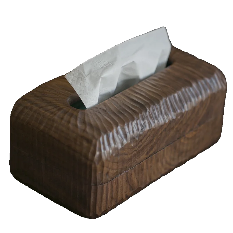 北米産 ブラックウォールナット製 高級ティッシュボックス【リビング用・シンプルデザイン】