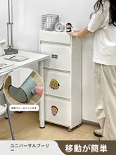 デスクサイドの隙間収納に最適！移動可能な狭型層状キャリーラック【書棚・収納棚】