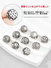 金属珠ボタン 新中式復古風チャイナドレス装飾用シルバー円ボタン