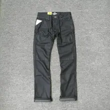 カジュアルデニムパンツ【ウォッシュ加工・ストレート・多ポケット・ブラック】