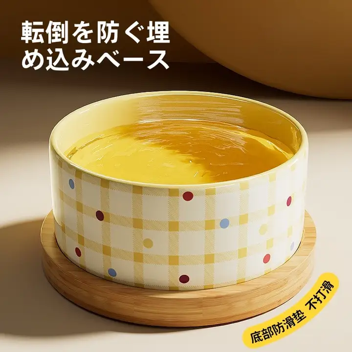 陶製 ペット用猫用ボウル【大口径・安定設計・水や餌用】