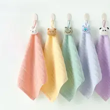 5枚セット タオル ハンドタオル 純綿製【カラフルキャラクター・フック付き】