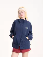 秋用 レディース カジュアル ミリタリージャケット【立ち襟・ロゴプリント・ゆったりフィット】