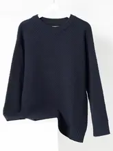 男性用 濃紺色 クルーネックニットセーター【アメリカンスタイル・ゆったりシルエット・カジュアル】