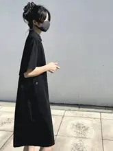黒色ユニセックス工事用サロペット【夏用・薄手・ショートパンツ・短袖】