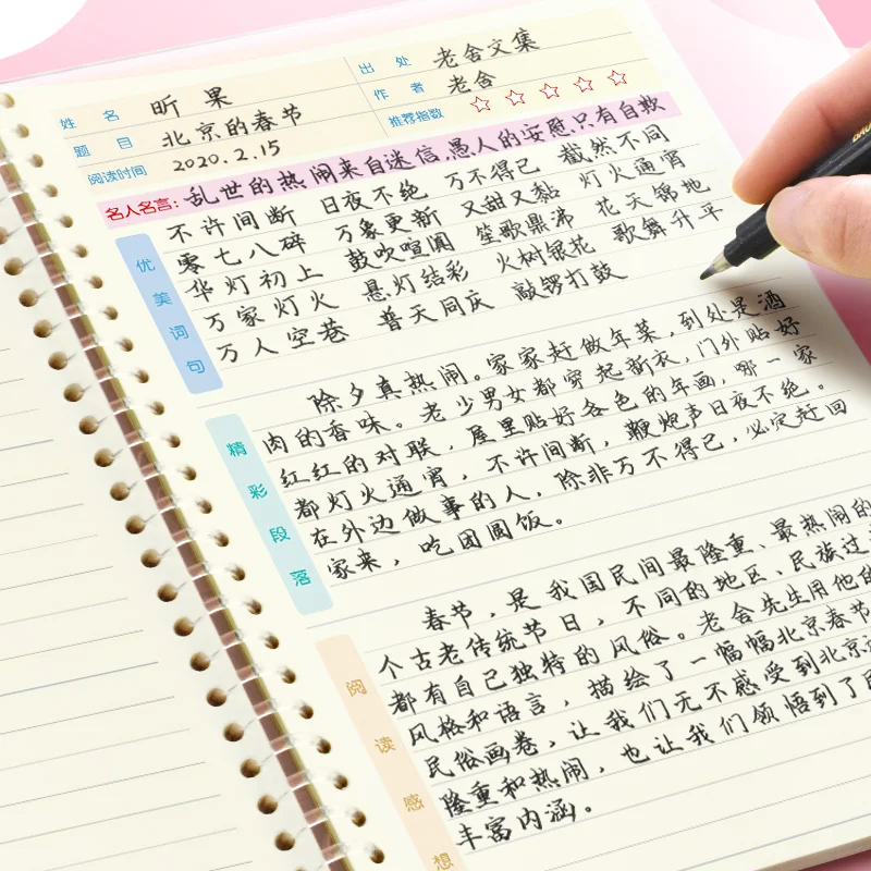 活ページ式読書ノート【小学生用・記録カード・学年別対応・良い言葉やフレーズの収集】（セットアップ対応）