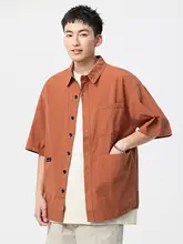 多ポケット工服風半袖Tシャツ【夏用・ゆったり・男女兼用】（セットアップ対応）