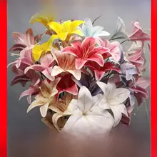 3D大花ユリの造花【ウェディング用・高級装飾・3本セット】