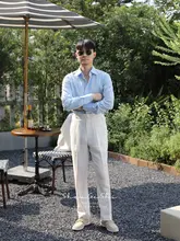 イタリアンナポリスタイルのハイウエスト夏用リネンスラックス【軽量・通気性・快適なカジュアル】