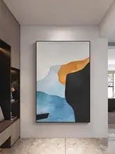 青い抽象芸術のハイエンド リビングソファ 背景