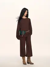 ウールニットカジュアルパンツ【フィット感あり・束脚デザイン】（セットアップ対応）