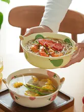 肆月 陶器製 大型ラーメンボウル【釉下彩・家庭用・個人用】