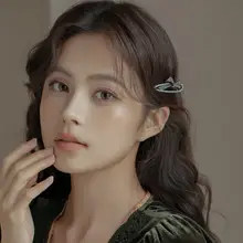 クラシックヨーロピアンスタイルの黒いリボン付きクランプ【細かい髪をまとめるヘアクリップ】