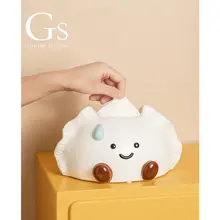 高級感ある陶製ティッシュボックス【かわいいデザイン・デスクトップ装飾用】