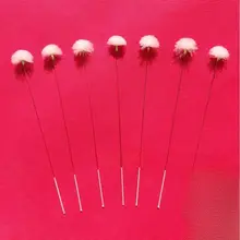 耳掃除用 銀針タイプ 白鹅绒付き ステンレス製 耳道クリーニングスティック【中小号・弾力細柄】