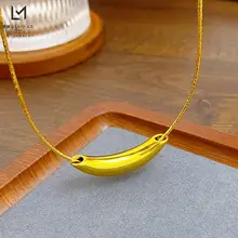 アーチ型月牙デザインのネックレス【極上の柔らかさのチェーン・小ぶりなペンダント】