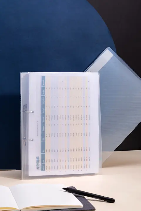 A4バインダー クリア 2穴 テスト収納 多ポケット 学生用 高校生用 オフィス 文房具 2冊セット 「Deli」