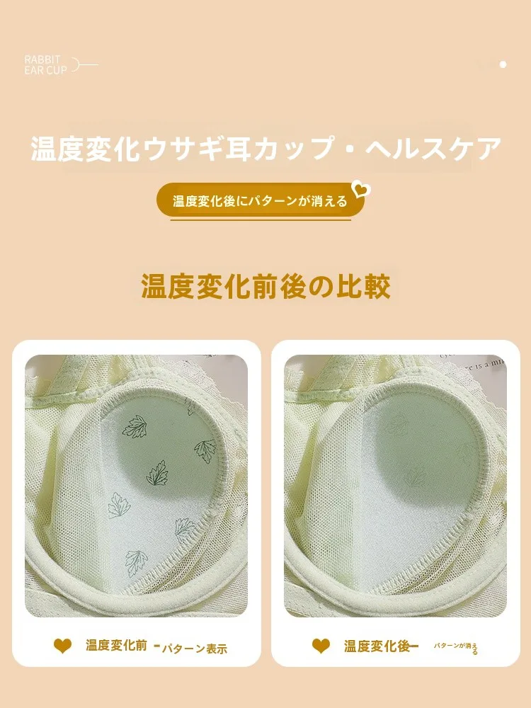 ブラジャー 大きな胸の女性向け ウサギの耳 レース 薄型 寄せ集め