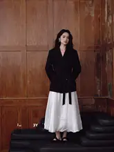Justmiley 白茶花 半身スカート【高腰・伸縮素材・ロングAライン】