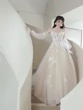 袖子取り外し可能なアリス風ウェディングドレス【軽やか・アウトドア・新婦用・試着対応】（セットアップ対応）