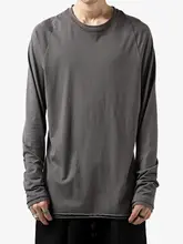 GAOSTUDIOS 無地コットン長袖Tシャツ【メンズ・薄手・裏地2層・ルーズフィット・春用】