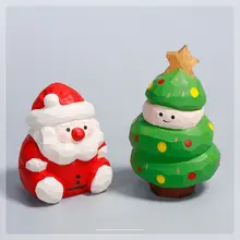 木製 クリスマスツリー 置物 ハンドメイド 木彫り かわいい ユニーク 卓上 インテリア オブジェ キッズ 男の子 女の子 クリスマス バレンタイン ギフト