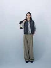 極上の柔らかさのストレートスーツパンツ【中腰・通勤用・ドレープ感】