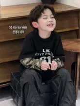 韓国風子供用長袖Tシャツ【春用・男女兼用・カジュアルデザイン】（セットアップ対応）
