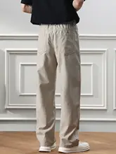 軽やかで快適なライスエル製ストレートカジュアルパンツ【メンズ・薄手・クールタッチ・ゆったりデザイン】