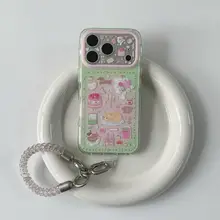 かわいらしい！夏用ストロベリーケーキとオレンジ猫のイラストスマホケース【iPhone用・衝撃吸収・オシャレ】
（セットアップ対応）