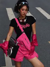 ヴィンテージ風ハイストリートパンツ【多ポケット・サロペットデザイン・女性用】（セットアップ対応）