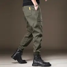 メンズ ヴィンテージ風アメリカンカーゴパンツ【秋冬用・裏起毛・リブ袖・カジュアルスタイル】