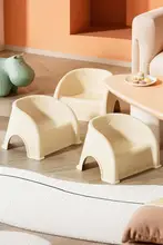 クリーム風子供用背もたれ付きチェア【学習用・家庭用・厚手・滑り止め仕様】