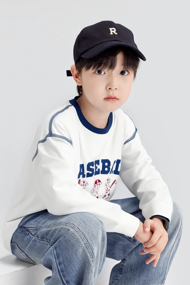 子供用 長袖コットンTシャツ【春秋用・大人の男の子向け】
