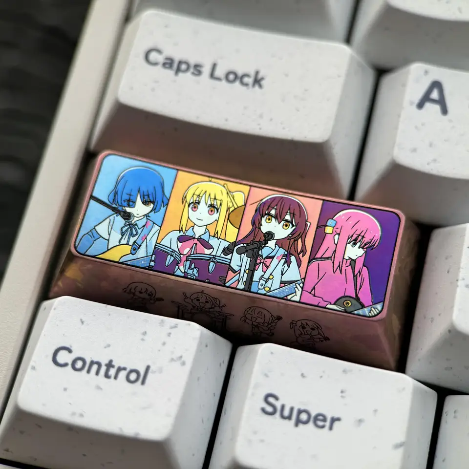 カラフルなチタン合金エンターキーキャップ【個性的な二次元アニメデザイン】
