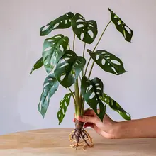 アートフィモンステラ風ミニ観葉植物【卓上装飾用・北欧スタイル】