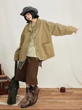 ヴィンテージ風 コーデュロイシャツジャケット【大きなポケット・水洗い加工】