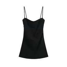 魅力的なドレープデザインのキャミソールワンピース【美しいシルエット・フィット感】（セットアップ対応）