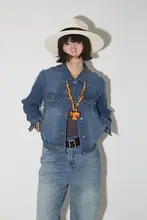 アメリカンスタイルのショートデニムジャケット【春秋用・カジュアル・女性用】