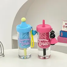 大容量トライタン製プラスチックボトル【耐熱・耐衝撃・ストロー付き・携帯用・夏用】