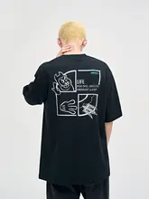 涼し気なデザイン！カジュアルなクルーネック男性用Tシャツ【極上の柔らかさ・グラフィックプリント・夏用】