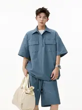 フィット半袖シャツ【メンズ・オープンカラー・速乾・夏用】（セットアップ対応）