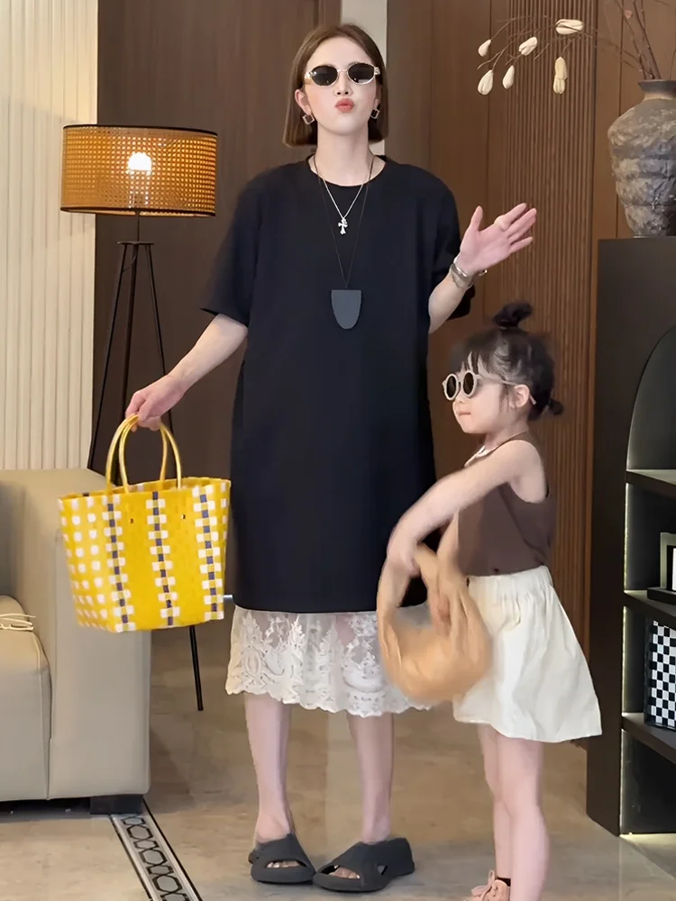 20代後半ママ向けの夏用レーススカート付きTシャツ：ゆったりとした中長丈セットアップの選び方